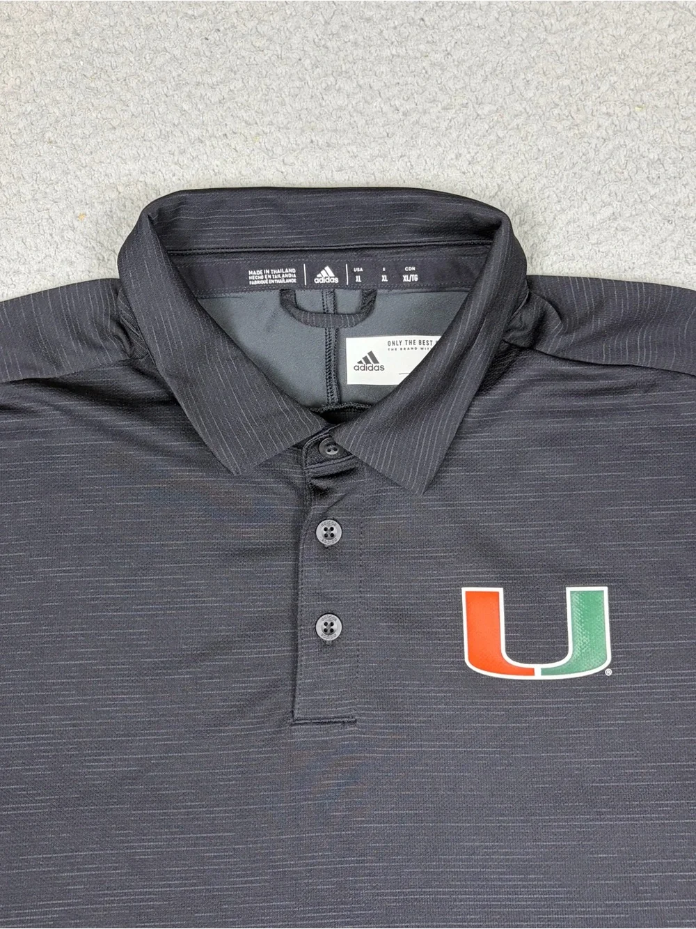 Miami Hurricanes adidas Polo Men’s XL Black Logo Team Issued Football NCAA